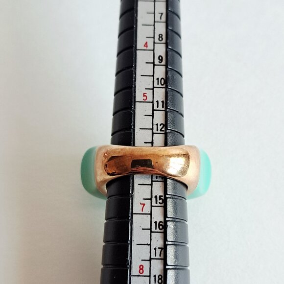 New Angelique de Paris Gold Plated Blue with Crystals Ring Size 6 - Picture 11 of 15